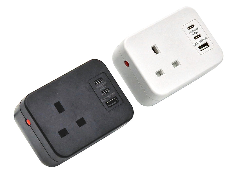 ICON 1/W - 1 Gang Desktop Power Unit (White)