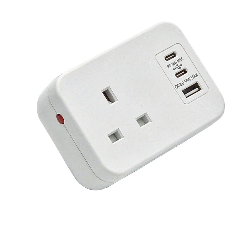 ICON 1/W - 1 Gang Desktop Power Unit (White)