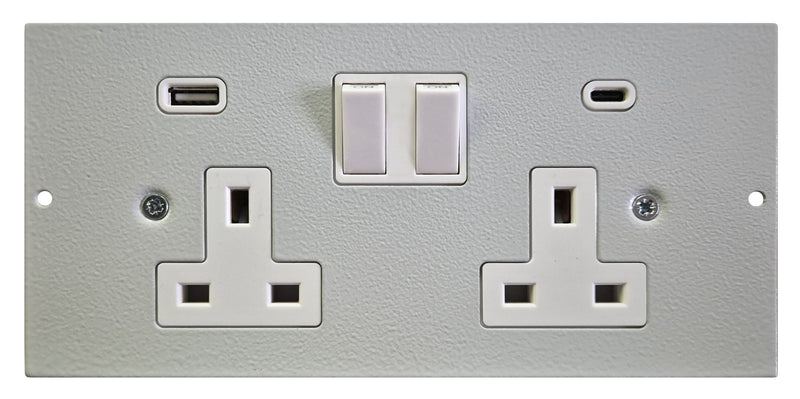 ST0291/USB - Twin Sockets with USB Plate