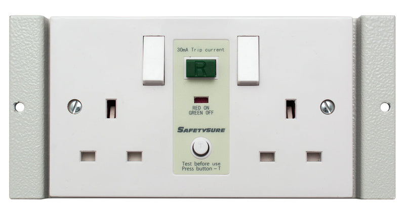 ST0287FM/RCD - Flush mounted Twin Switched RCD Protected Sockets (Type A Rated)